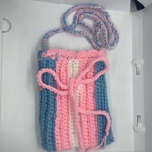 Transgender pride crochet handmade-Phone Bag-Mini Purse- Crossbody-Pride flag